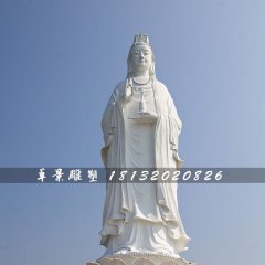 漢白玉觀音石雕，寺廟大型佛像石雕