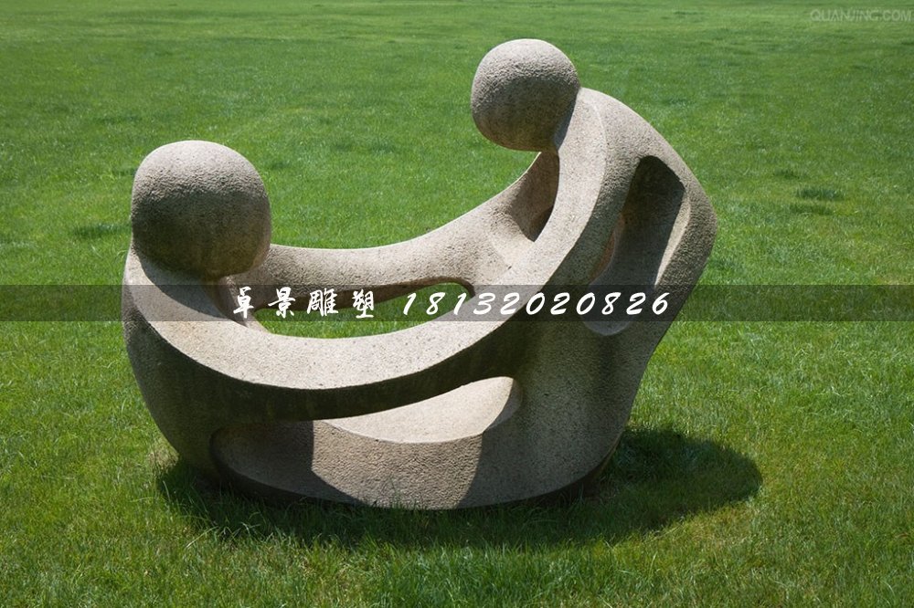 母子情深石雕，公園抽象人物石雕