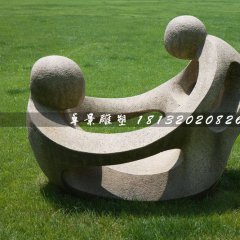 母子情深石雕，公園抽象人物石雕