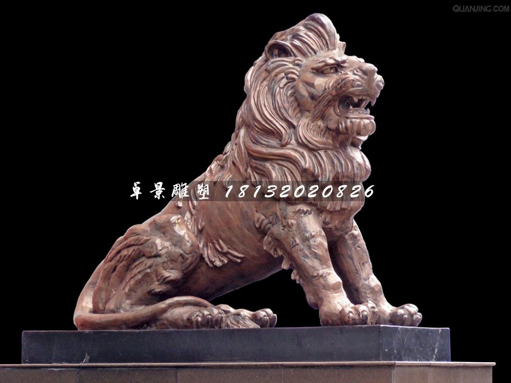銅獅子雕塑，廣場西洋獅銅雕