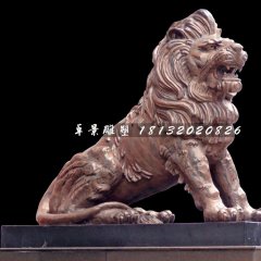 銅獅子雕塑，廣場西洋獅銅雕