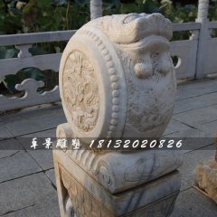 抱鼓石，仿古獅子石門墩