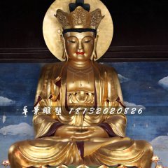 玻璃鋼地藏菩薩雕塑，貼金佛像雕塑