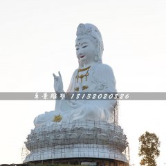 玻璃鋼坐式觀音雕塑，大型觀音雕塑