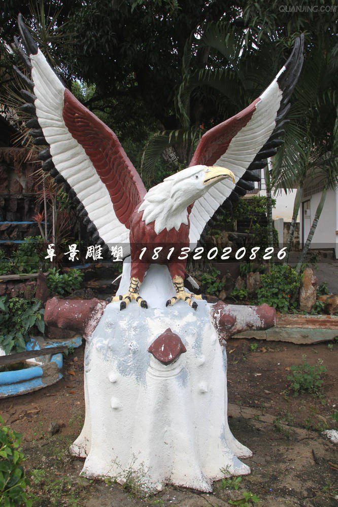 玻璃鋼老鷹雕塑,雄鷹展翅雕塑