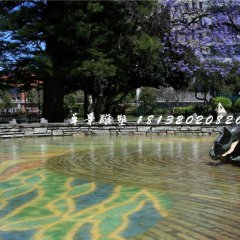 袋鼠飲水銅雕，公園動物銅雕