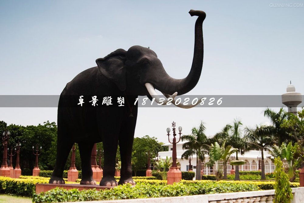 廣場大象雕塑，玻璃鋼仿真動物