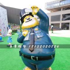 本杰明警官雕塑，玻璃鋼瘋狂動物城雕塑