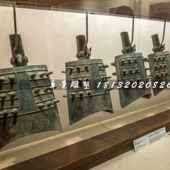 編鐘銅雕，古代樂器銅雕