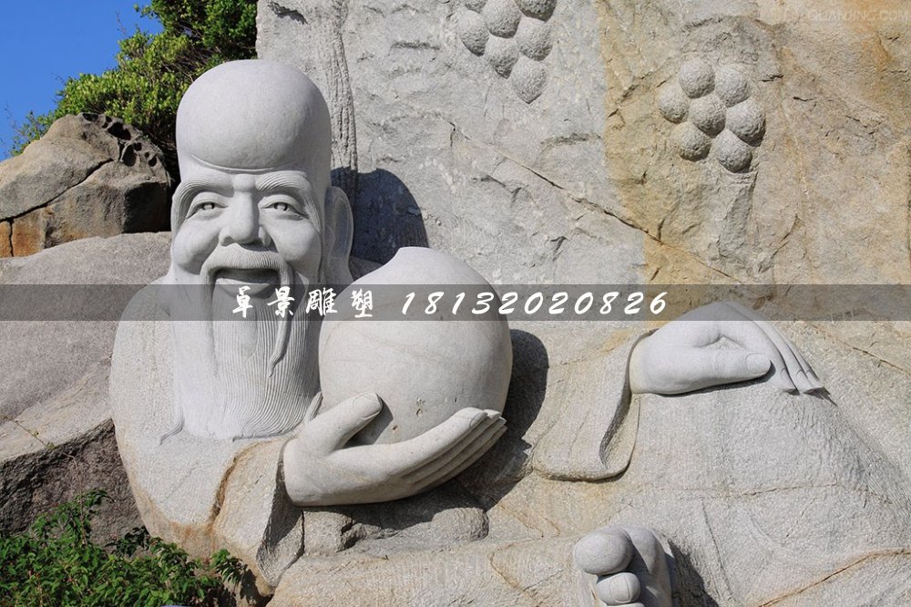 老壽星石雕，大理石神仙雕塑