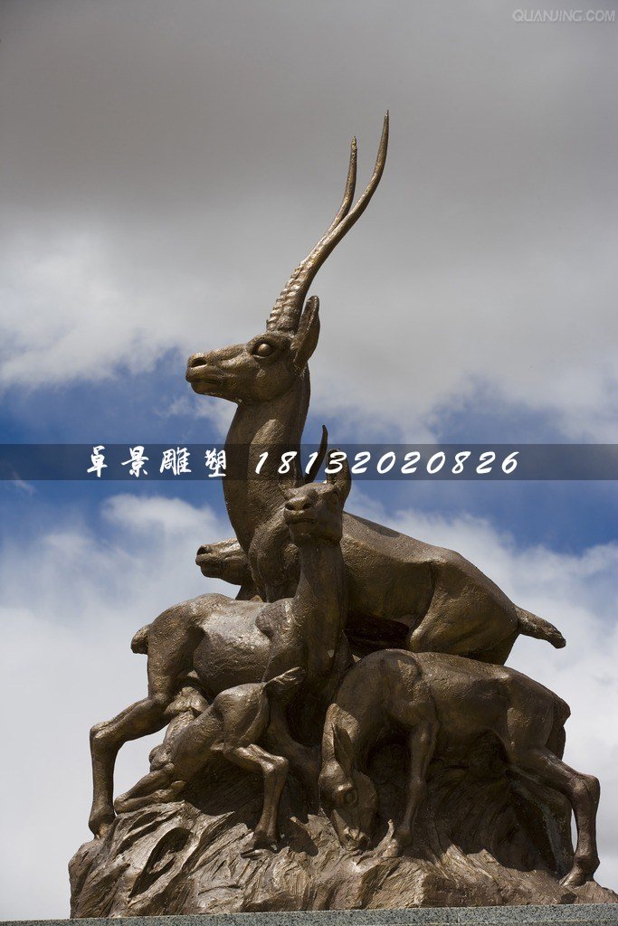 羚羊銅雕，廣場(chǎng)動(dòng)物銅雕