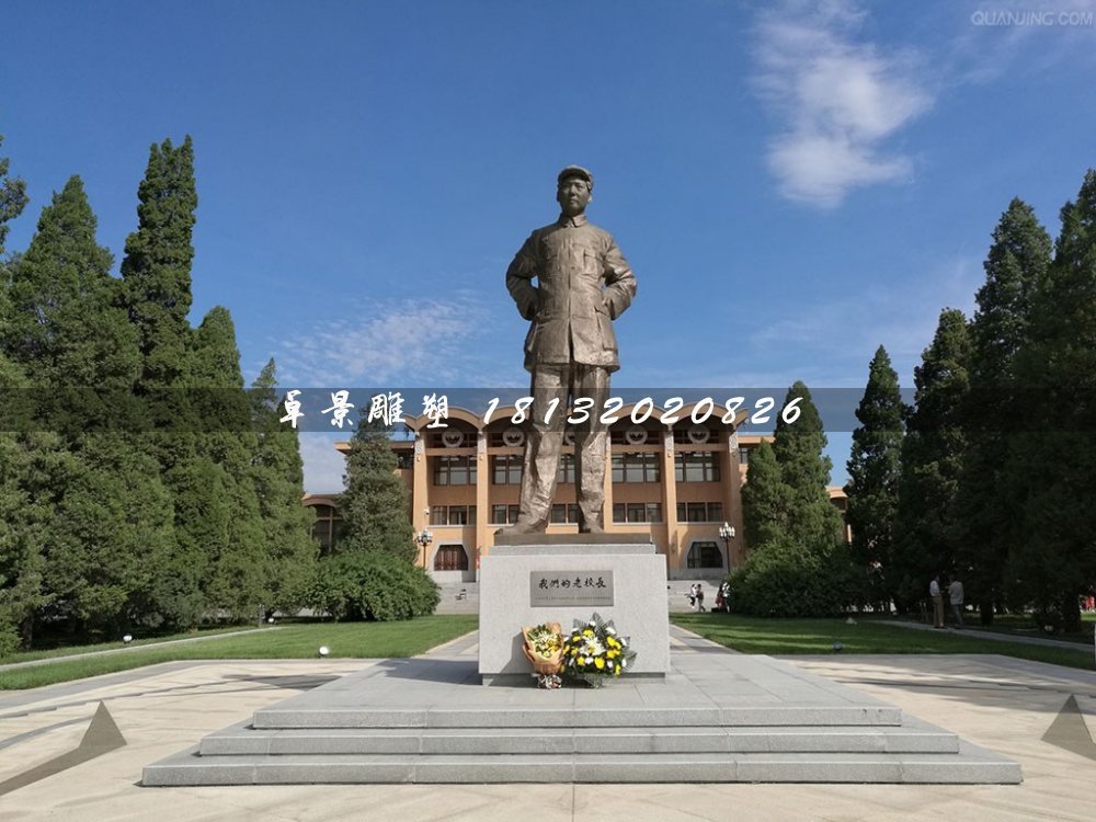 毛主席站像銅雕，廣場偉人銅雕
