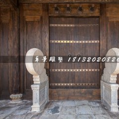 門鼓石雕，大理石門墩雕塑