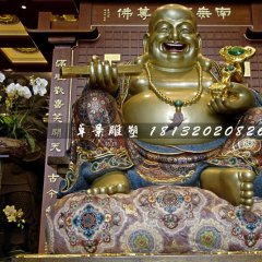 彌勒佛銅雕，寺廟坐式銅佛像