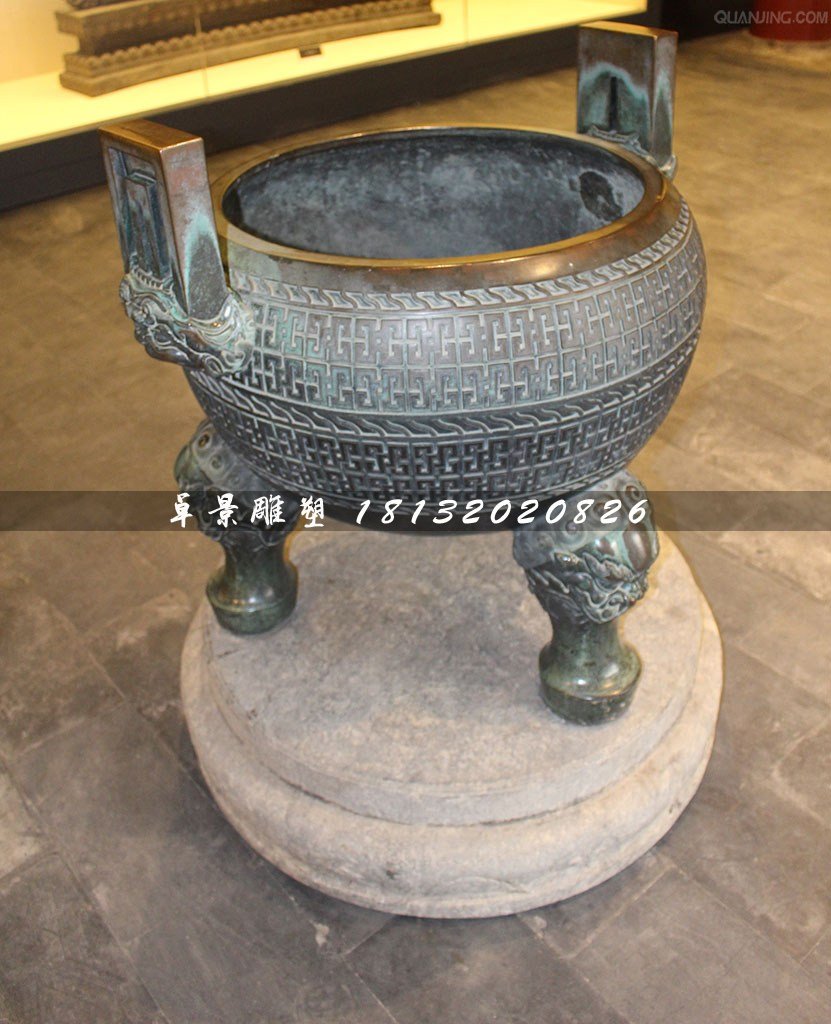 三足香爐銅雕，寺廟銅香爐