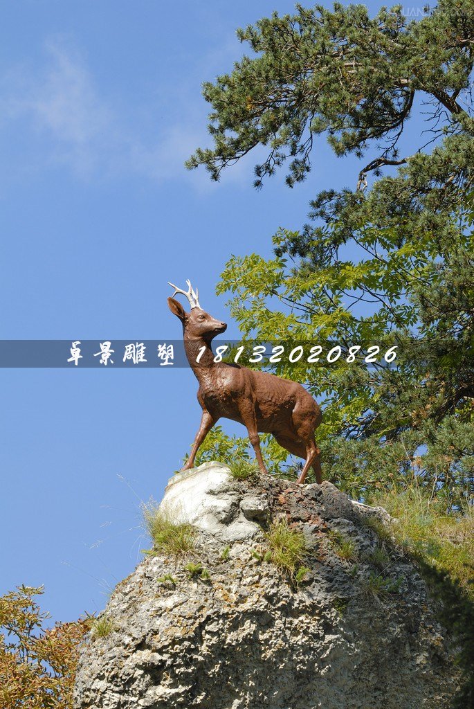 小鹿雕塑，玻璃鋼仿真動物