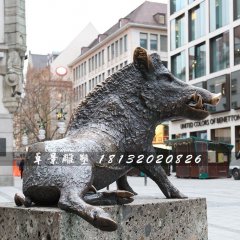 野豬銅雕，街邊動(dòng)物銅雕