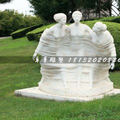 迎風(fēng)少女石雕，公園景觀石雕