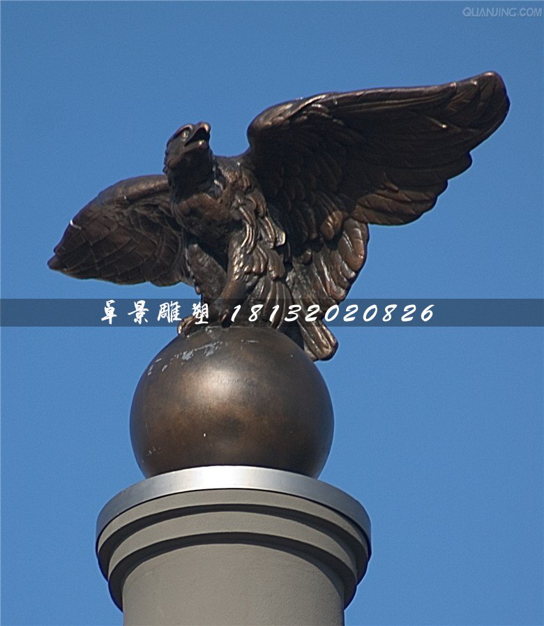鷹踩球銅雕，廣場動(dòng)物銅雕