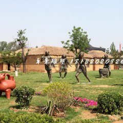 猿人銅雕，公園景觀銅雕