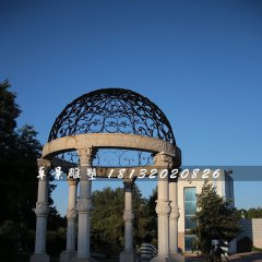 圓頂涼亭石雕，公園歐式?jīng)鐾な? width=