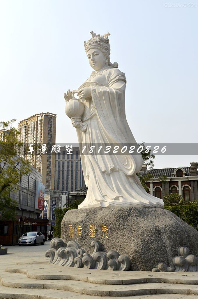 媽祖石雕，漢白玉神仙石雕 (1)