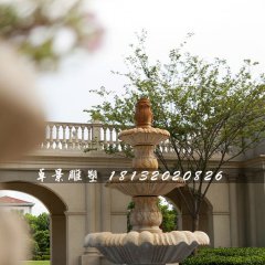 歐式噴泉石雕，公園三層噴泉石雕