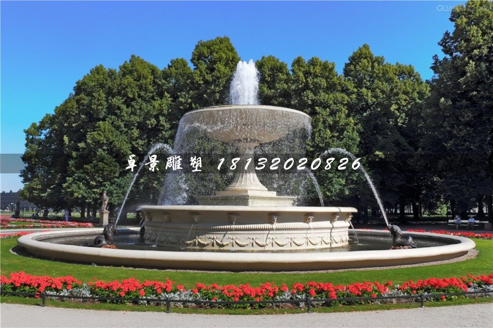 噴泉石雕，公園歐式噴泉