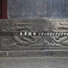 青石浮雕，雙龍戲珠石浮雕