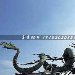 銅龍雕塑，廣場(chǎng)青銅神獸雕塑