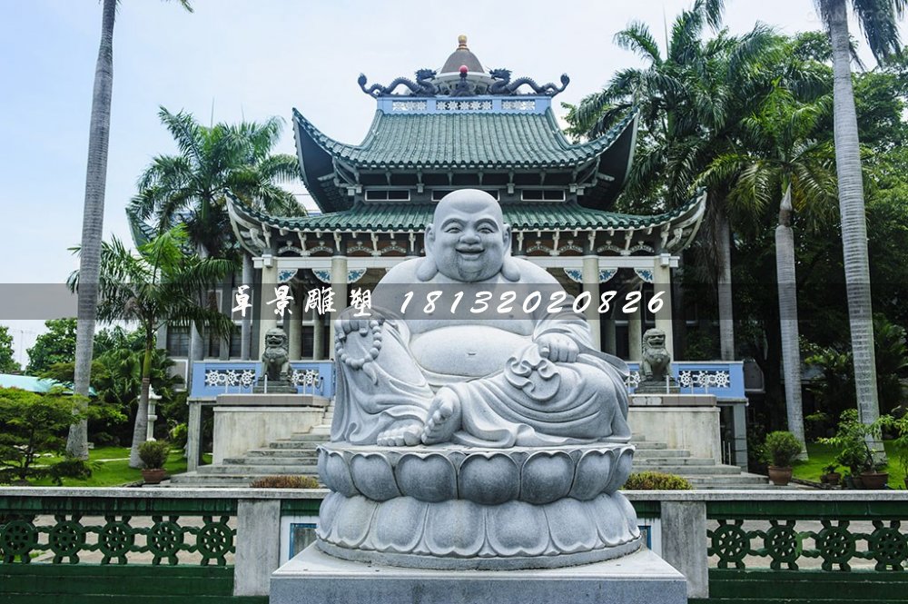 坐式彌勒佛雕塑，大理石佛像雕塑 (1)