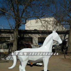 白馬雕塑，公園玻璃鋼動物雕塑