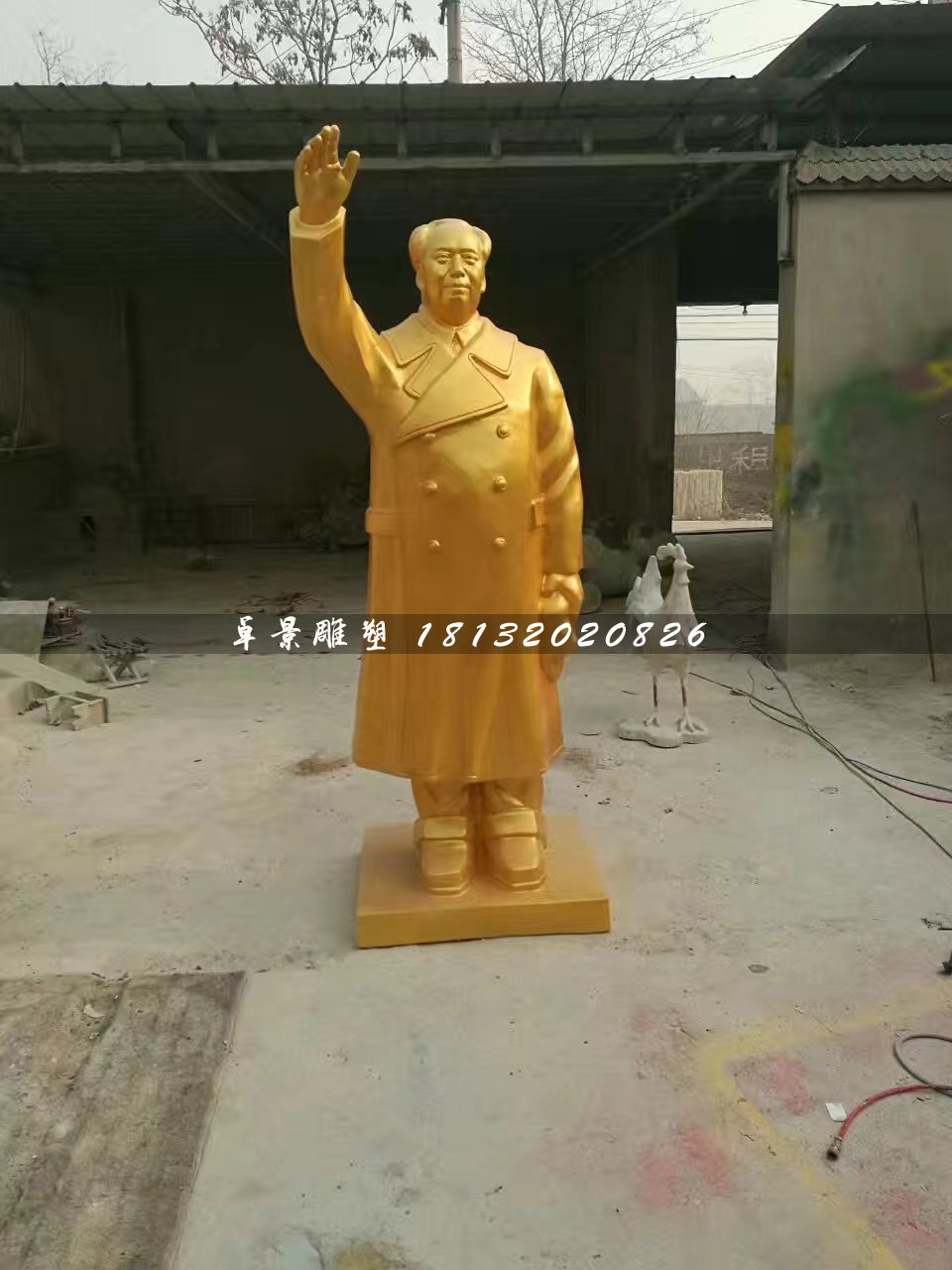 玻璃鋼毛主席雕塑，毛主席揮手雕塑 (2)