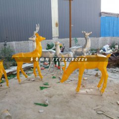 玻璃鋼小鹿雕塑，抽象動物雕塑