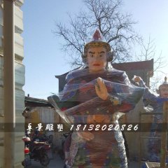 彩繪韋陀雕塑，玻璃鋼神仙雕塑