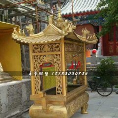 方形香爐銅雕，寺廟銅香爐