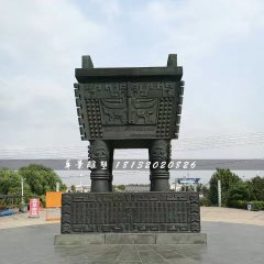 廣場銅鼎，方鼎銅雕