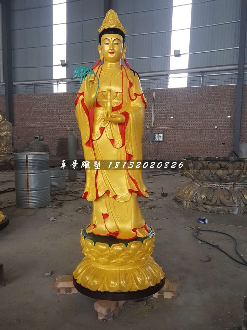 立式觀音菩薩，銅觀音雕塑
