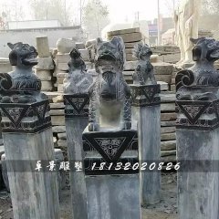 青石拴馬柱，仿古拴馬樁雕塑