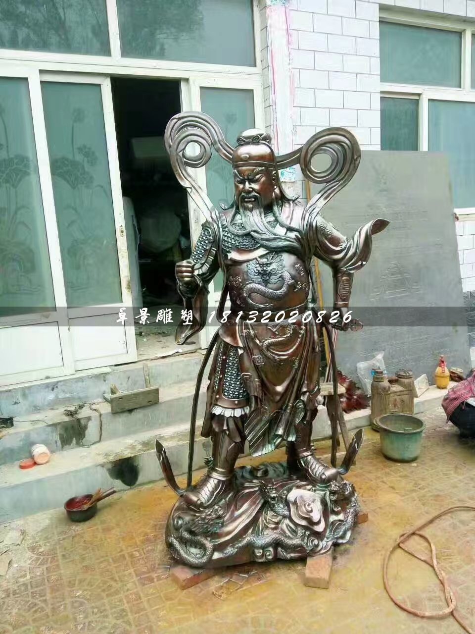 銅關(guān)公雕塑，武財(cái)神銅雕