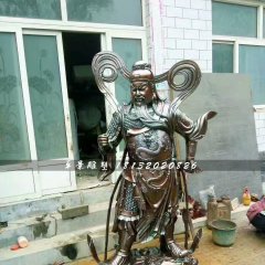銅關公雕塑，武財神銅雕