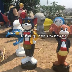 貓和老鼠雕塑，玻璃鋼卡通雕塑