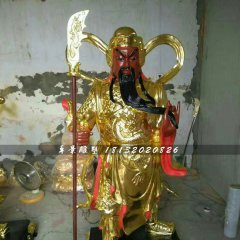 玻璃鋼持刀關(guān)公雕塑，神仙雕塑