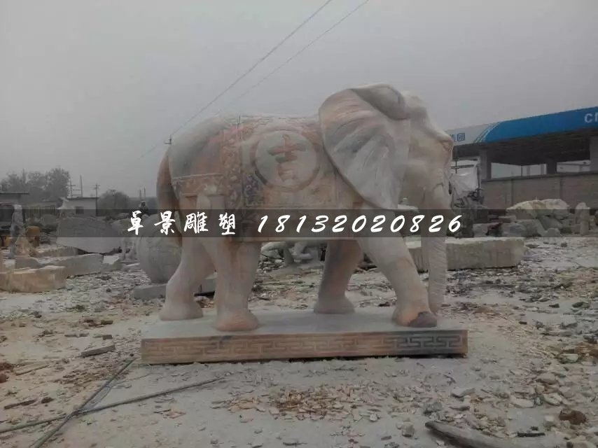 大理石吉祥如意象，石雕大象 (3)