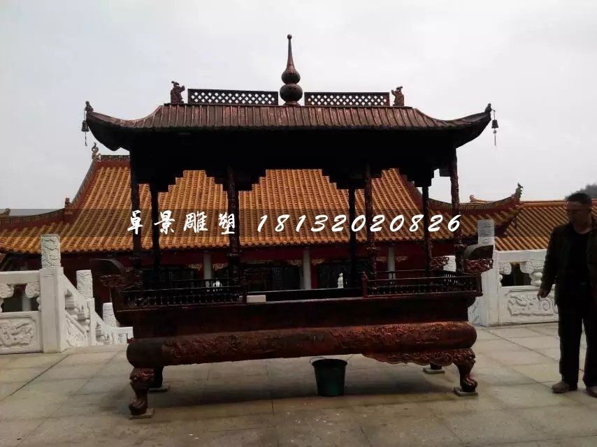 大型香爐銅雕，方形香爐銅雕