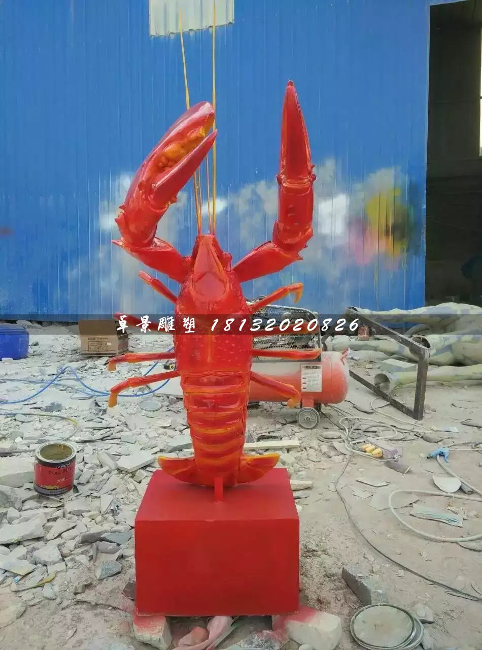 玻璃鋼龍蝦雕塑，玻璃鋼動(dòng)物雕塑 (3)