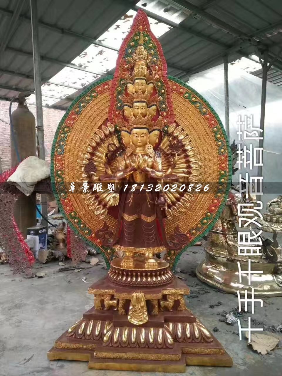 千手千眼觀音菩薩銅雕，寺廟銅佛像
