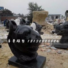 十二生肖獸首石雕，公園動(dòng)物石雕