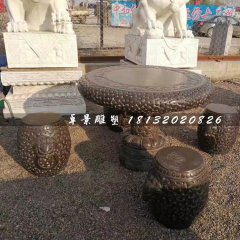 石桌椅，圓桌圓凳石雕