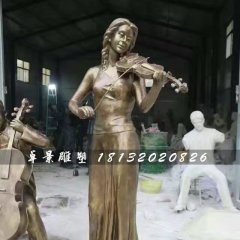 拉小提琴雕塑，玻璃鋼人物雕塑